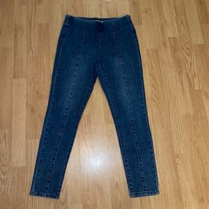 Soft Surroundings Pull On Stretch Blue Denim Skinny Pants / Jeans